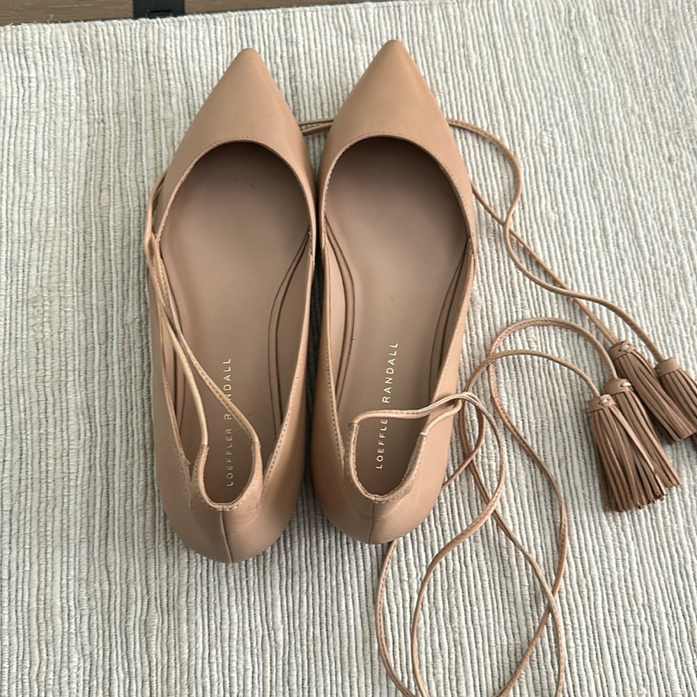 Loeffler Randall Penelope nude tassel tie flats 8